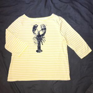 Talbots - 3/4 Sleeve Shirt with Lobster